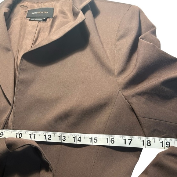 BCBGMaxAzria Cropped Open Tie Front Blazer Copper Brown Sz Medium - Picture 12 of 15